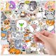 thumbnail image 2 of Lindas pegatinas de gato para botellas de agua, paquete de 50 pegatinas de vinilo impermeables para Hydro Flask, teléfono portátil, álbum de recortes, monopatín, bicicleta, adhesiv, 2 of 2