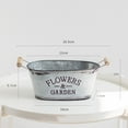 thumbnail image 2 of Vintage Metal Pitcher Vase Flower Bucket with Handles Galvanized Plant Pots, 2 of 5