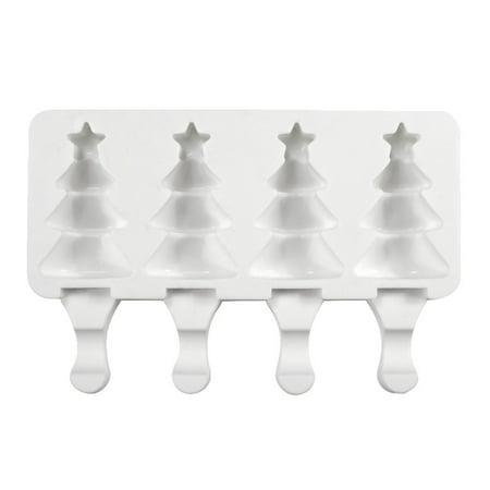 

Food-grade Silicone Candy Mould 4-Capacity Sugarcraft Cake Decoration Christmas Tree Shape Kitchen Gift for Baking Lover