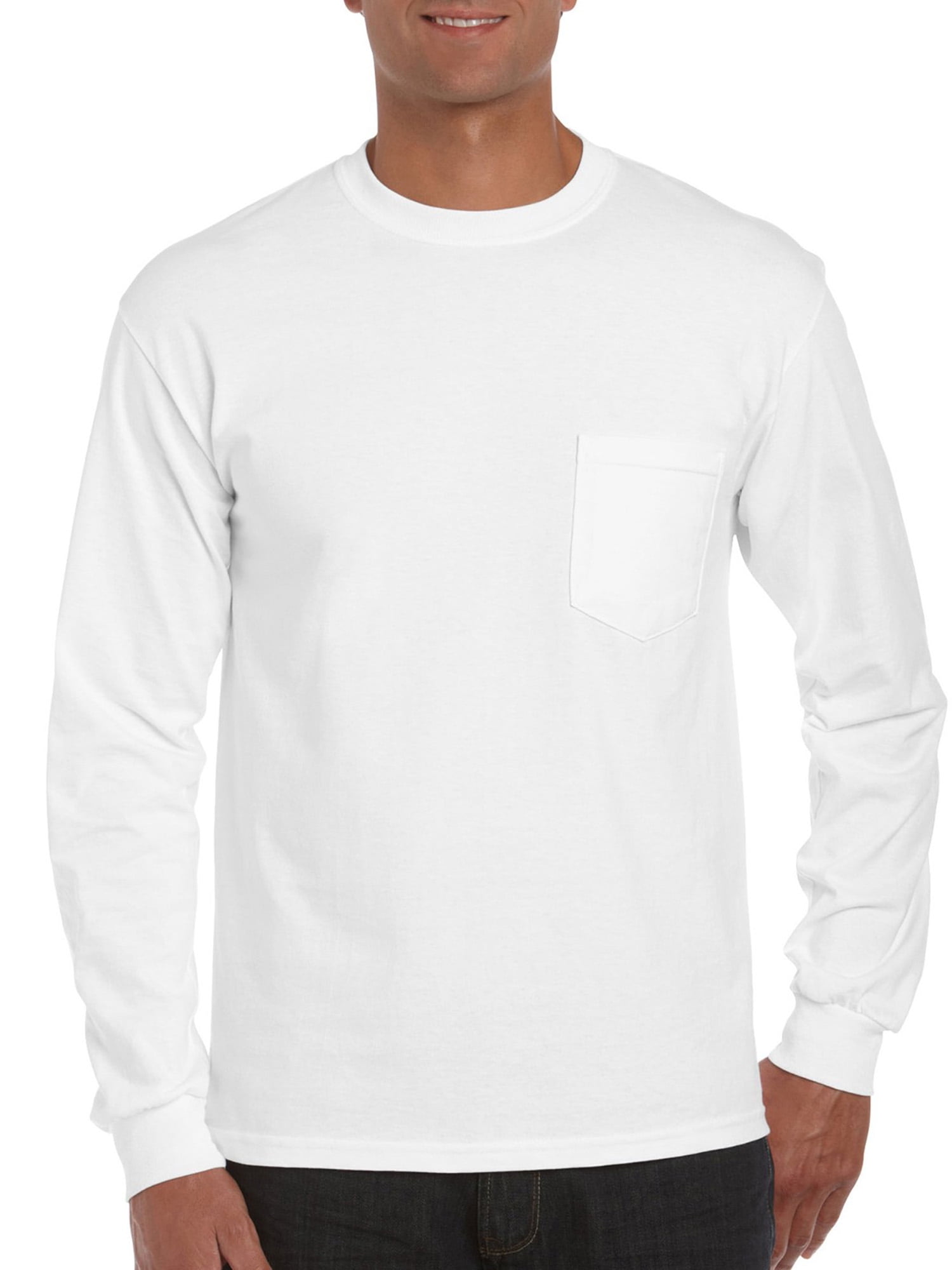 Gildan Men's Ultra Cotton Classic Long Sleeve Pocket T-Shirt 