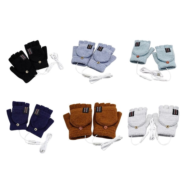 Guantes eléctricos USB Cómodos mitones portátiles con calefacción para el hogar (negro) Wdftyju Libre de BPA