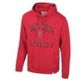 thumbnail image 2 of Men's Colosseum Scarlet Ohio State Buckeyes Big & Tall Cap E-Tan Pullover Hoodie, 2 of 3