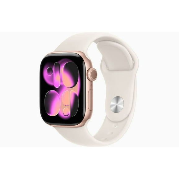Restored Apple Watch Series 11 - GPS - 42mm Rose Gold Aluminum Case with Starlight Sport Band - M/L (Refurbished)