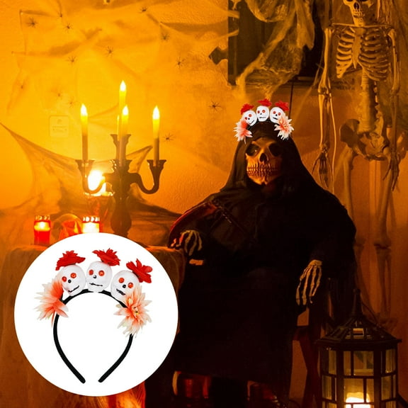 Honeeladyy Halloween Pumpkin Headband Accessory - Stretchy Elastic Hair Band For Costume Parties Themed Events Festive Holiday Celebrations