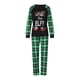 thumbnail image 3 of Pijamas navideños familiares a juego, camisetas de manga larga con estampado de elfos y letras + pantalones a cuadros. Pijama que brilla en la oscuridad., 3 of 9