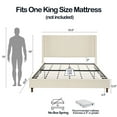 thumbnail image 3 of King Size Upholstered Platform Bed Frame with 54" Tall Wingback Headboard, Chenille Fabric, Strong Wood Slats Support, No Box Spring Needed, 1000LBS Capacity, Easy Assembly, Ivory, 3 of 8