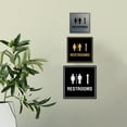 thumbnail image 3 of Square Restrooms Up Arrow Sign (White) - Medium, 3 of 4