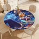 thumbnail image 4 of Genshin Impact Mona Anime Girl-theme Fitted Round Tablecloths Elastic Edged Table Covers Waterproof Table Cloth for Kitchen Holiday Party Tables Decor 150cm, 4 of 6