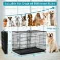 Dkelincs 42 inch Sturdy Double Door Dog Cage, XL Large Foldable Crate with Plastic Tray for