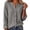 Gray, variant on AKOEE Women's Long Sleeve Button Down Shirts Collarless V Neck Waffle Blouses Solid Color Loose Fit Tops (XL, Blue)