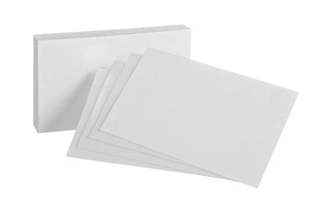 OXFORD 40 Index Cards,Plain,4x6',White,PK100