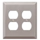 thumbnail image 1 of Placa de pared Amerelle Century Double Duplex de acero niquelado, 1 of 4