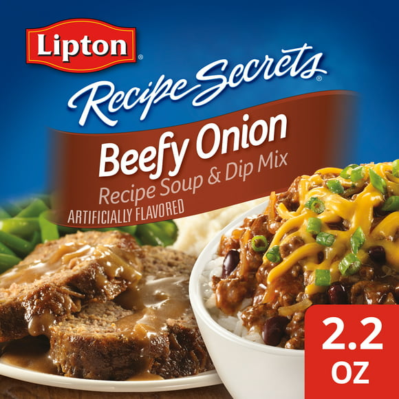 Lipton Recipe Secrets Beefy Onion Dry Soup and Dip Mix, 2.2 oz, 2 Pack