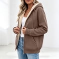 thumbnail image 4 of Mifsaly Womens Sherpa Fleece Lined Jackets Full Zip Hoodies Fall Winter Thermal Daily Going Out Athletic Casual Outfits with Pockets, 4 of 6