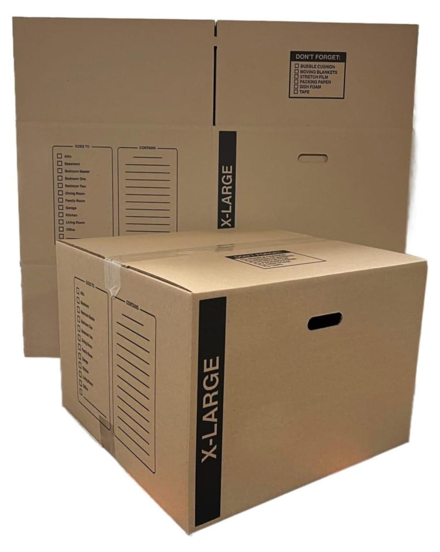 10 - Pack X-Large Cardboard Moving Boxes 23x23x16 32 ECT With Handles
