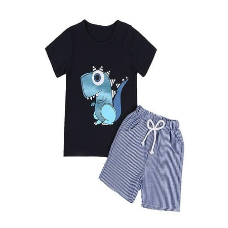 Topumt Baby Boy Girl Little Dinosaur Short Sleeve T-shirt + Shorts Suit Set