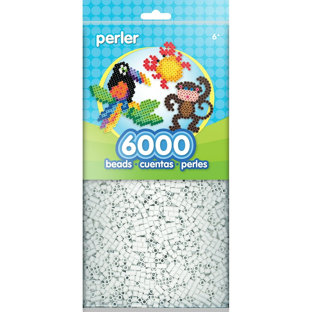 Perler Beads, White, 6000 Pieces
