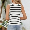 thumbnail image 6 of LADIGASU Women's Striped Knitted Sweater Round Neck Pullover able Tank Top, 6 of 7