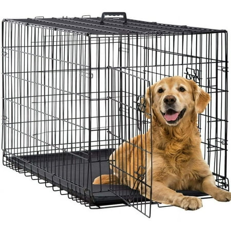 BestPet Folding Dog Crate with Divider and Tray  42 L