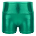 thumbnail image 3 of Alvivi Women Shiny Metallic Biker Shorts Latex Low Rise Booty Shorts Dance Bottoms Underwear Green S, 3 of 6