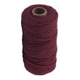 thumbnail image 1 of Bewildely 1 rollo de cuerda de algodón hecha a mano, 3mm de diámetro, cuerdas artesanales tejidas de un solo Color, 100m Artesanía Vino rojo Bewildely HA5320-07B, 1 of 6