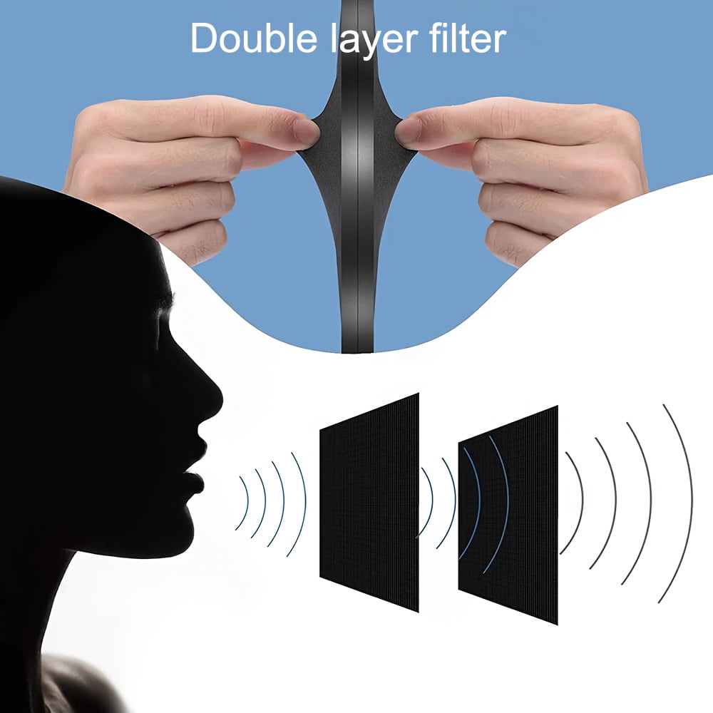 [Microphone Pop Filter] 2-Pack Double Layer Microphone Pop Filter | Windscreen | Flexible 360° Gooseneck Stable Bracket