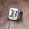 thumbnail image 1 of Anillo de sello con iniciales Retro Vnox para hombre, 18mm, sello pesado voluminoso, banda masculina, letras de acero inoxidable, regalo de joyería personalizado para él Tan Jianjun unisex, 1 of 2