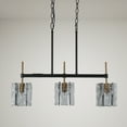 thumbnail image 5 of LNC Tucana 3-Light Modern/Contemporary Ribbed Glass Linear LED Large Hanging Pendant Light, 5 of 11