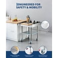 thumbnail image 3 of Stainless Steel Work Table, with 3-Sided Backsplash & Wheels, Height-Adjustable Undershelf, Prep Commercial Table for Restaurant, Hotel, Home and Warehouse, 24x30inch, 3 of 8