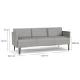 thumbnail image 4 of Luxe Lounge Lobby Reception Waiting Sofa / Silver Steel Legs / Light Gray, 4 of 5