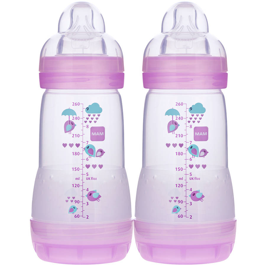 mam baby bottles pink