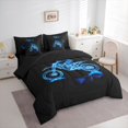 thumbnail image 3 of jejeloiu Blue Dirt Bike 7pcs Bedding Comforter Set,Extreme Sport Queen Bedding Sets For Boys Kids Reversible, 3 of 8