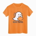 thumbnail image 4 of CAUYDY Toddler T-Shirts Halloween Cartoon Ghost Printed Short Sleeve Tops for Girls Casual Fall Shirts Orange Sizes 3-4 Years, 4 of 6