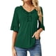 thumbnail image 1 of Blusa Ivicoer para mujer, cuello en V, acampanada, media manga, verde, talla M, 1 of 6