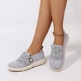 thumbnail image 3 of Rexoro Women's Slip-On Flats Breathable Knit Lightweight Comfortable Daily Casual Walking Shoes Gray 9, 3 of 3