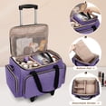 thumbnail image 2 of Estuche de maquillaje enrollable LUXJA con 3 bolsas y 1 bolsa para brochas, color morado, 2 of 8