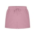 thumbnail image 3 of CHEEREAM Linen Shorts for Girls Casual Summer Drawstring Elastic Waist Short Pants with Pocket Comfy Going Out Beach Trousers, 3 of 5