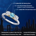 thumbnail image 2 of Gem Stone King 925 Silver and 10K Yellow Gold Blue Apatite and Lab Grown Diamond Engagement Ring for Women | 1.50 Cttw | Round 5MM | Gemstone Birthstone | Size 5, 2 of 6