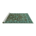 thumbnail image 2 of Ahgly Company Machine Washable Indoor Rectangle Oriental Turquoise Blue Traditional Area Rugs, 4' x 6', 2 of 4