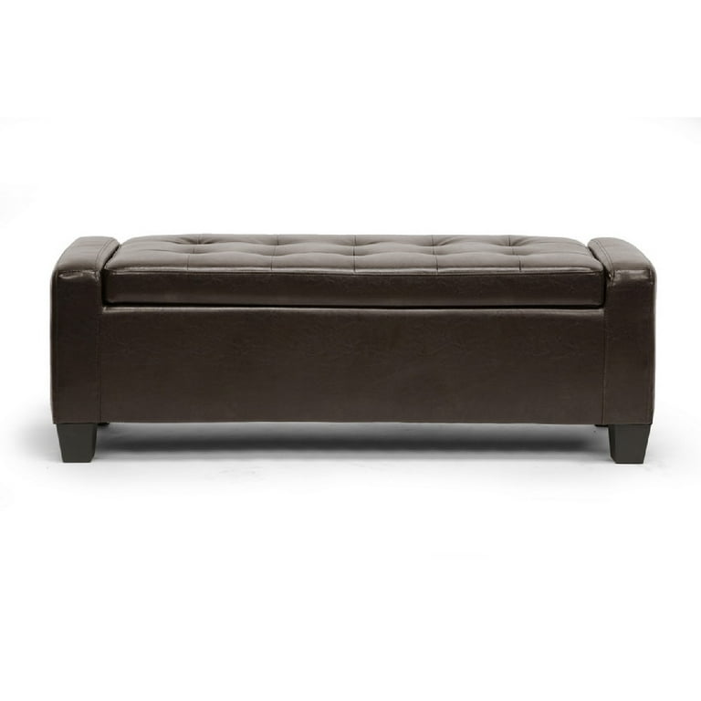 Baxton Studio Manchester Dark Brown Ottoman Baxton Studio Manchester Dark Brown Ottoman