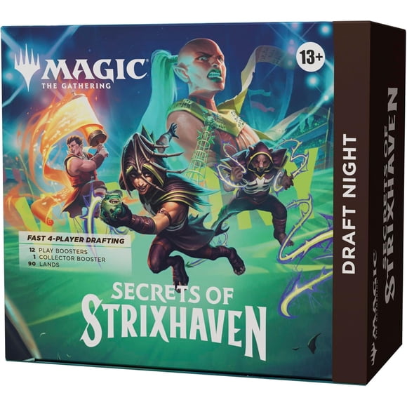 Magic: The Gathering Secrets of Strixhaven - Draft Night (1 Collector Booster, 12 Play Boosters, 90 Lands, 10 Token Cards)