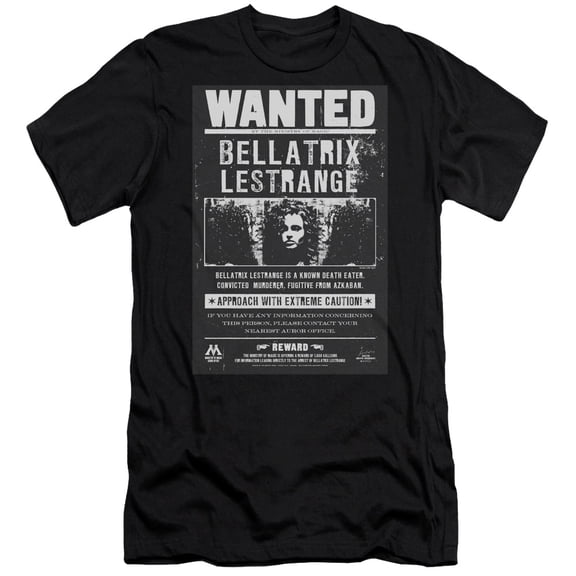 Harry Potter - Wanted Bellatrix - Premium Slim Fit Short Sleeve Shirt - Large