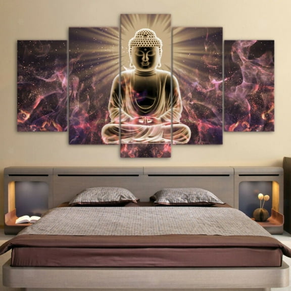 Buddha Statue Buddhism Canvas Print Painting Home Room Wall Art Picture Decor