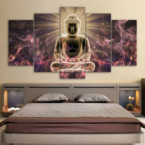 MYG 5Pcs/Set Painting PRINT Modern Abstract Art Wall Decor Canvas Buddha Light