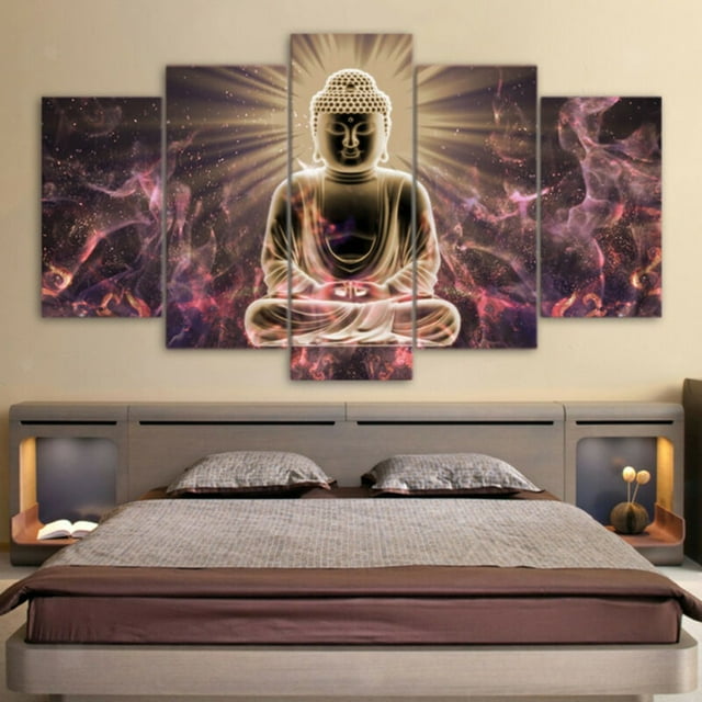 5Pcs/Set Painting PRINT Modern Abstract Art Wall Decor Canvas Buddha Light