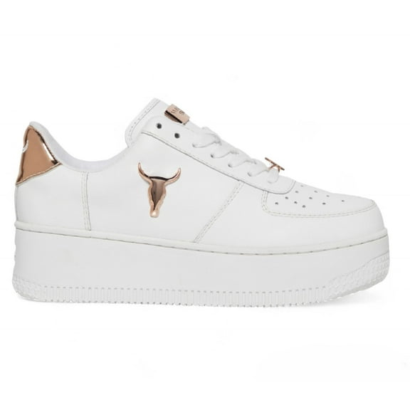 Windsor Smith Womens White Chunky Leather Platform Trainers Sneakers - Rich