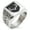 Silver, variant on Stainless Steel Antlers Fortitude Coat of Arms Shield Geometric Pattern Biker Style Polished Ring