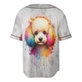thumbnail image 2 of Watercolor Drip Poodle Pop Art Colorful Portrait Artwork All Over Print 3D Baseball Shirt Poodles Dog Lover Gifts Idea Softball Sport - 01009, 2 of 6