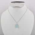 thumbnail image 3 of QNAVIC Natural Raw Aquamarine Rough Stone Handmade Dainty Pendant Necklace for Women, Healing Chakra Crystals, Birthstone Jewelry, Rhodium Plated 925 Sterling Silver 20 inch, Birthday Gift, 3 of 5