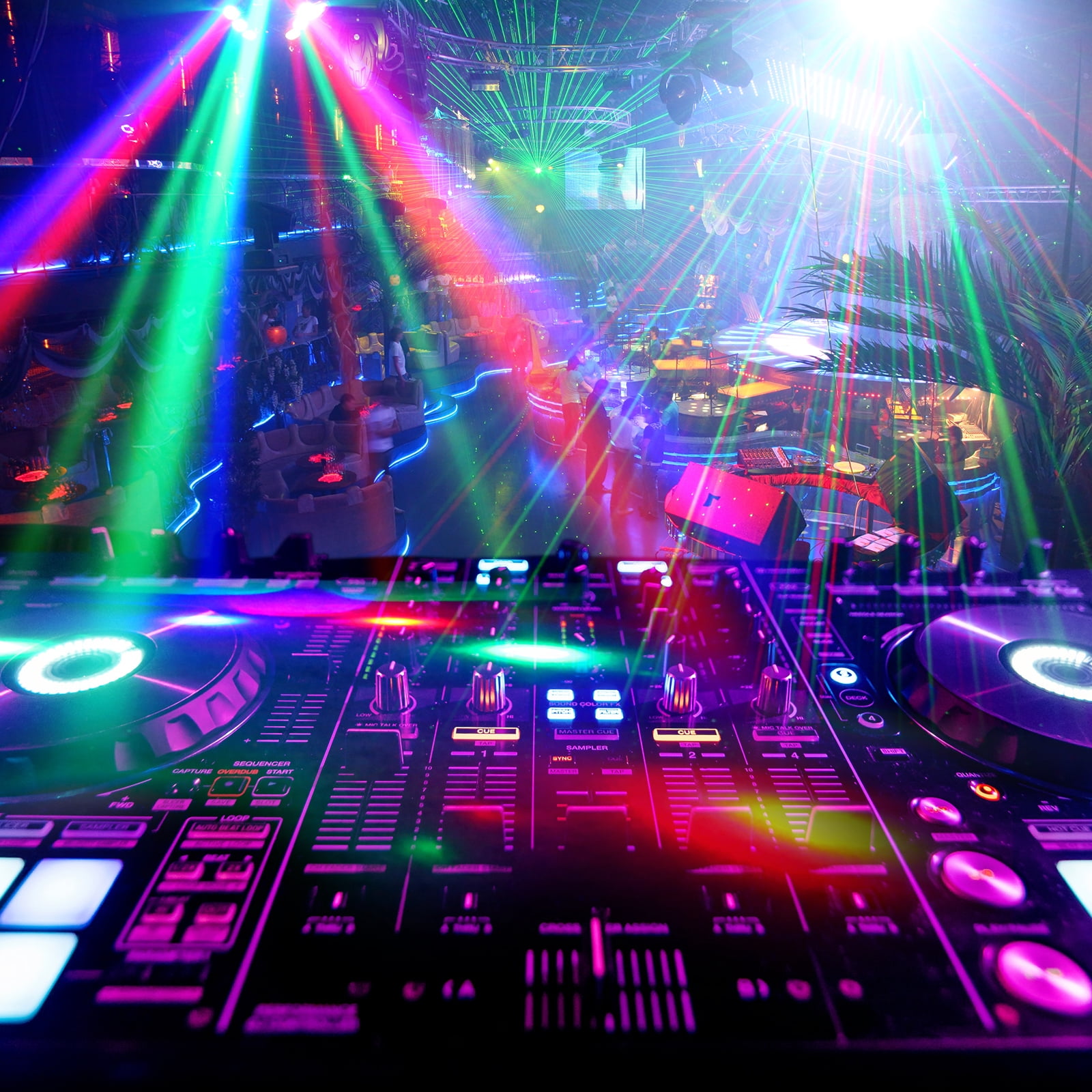 2Pack Mini Spider Moving Head Lights, 9 RGB LED DMX512/Sound Active for DJ Party Wedding Stage